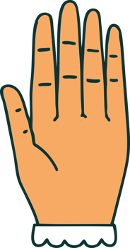 iconic tattoo style image of a hand png