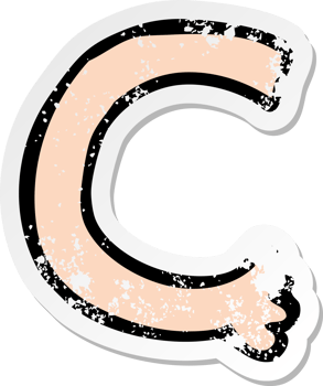 retro distressed sticker of a cartoon arm drawing png