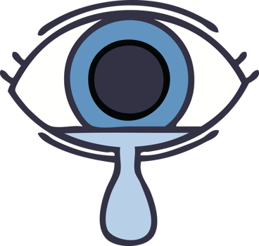 cute cartoon of a crying eye png