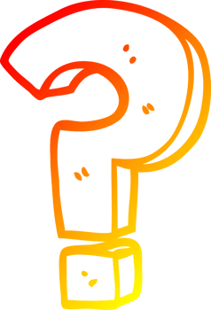warm gradient line drawing of a cartoon question mark png