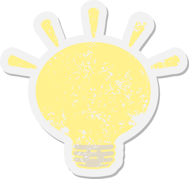shining light bulb grunge sticker png