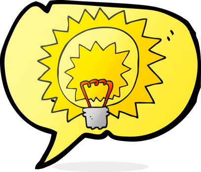 hand drawn speech bubble cartoon light bulb png