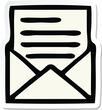 sticker of a cute cartoon letter and envelope png
