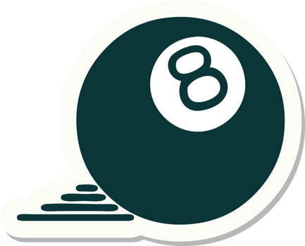 sticker of tattoo in traditional style of 8 ball png