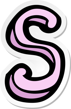 sticker of a cartoon letter S png