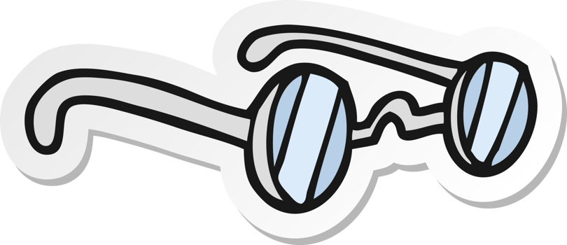 sticker of a cartoon spectacles png