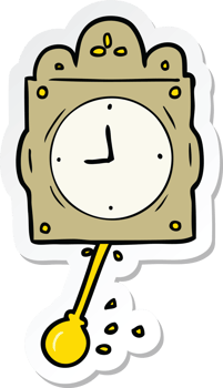 sticker of a cartoon ticking clock png