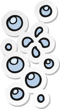 sticker of a cartoon bubbles png