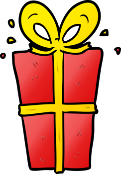 cartoon wrapped gift png