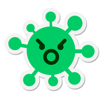 simple angry virus sticker png