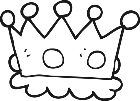 black and white cartoon crown png