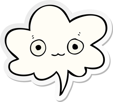 cute cartoon face with speech bubble sticker png