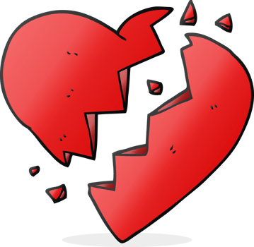 hand drawn cartoon broken heart png