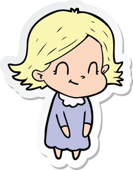 sticker of a cartoon friendly girl png