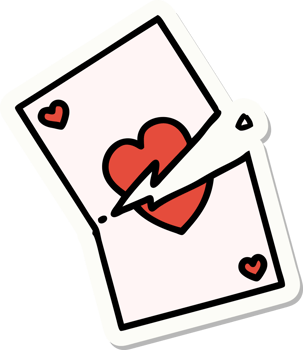 sticker of tattoo in traditional style of a torn card png