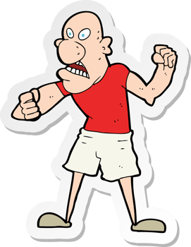 sticker of a cartoon violent man png