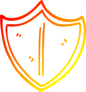 warm gradient line drawing cartoon old shield png