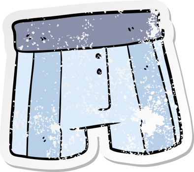 distressed sticker of a cartoon boxer shorts png