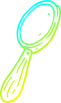 cold gradient line drawing cartoon magnifying glass png