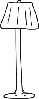 black and white cartoon lamp png