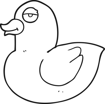 black and white cartoon duck png