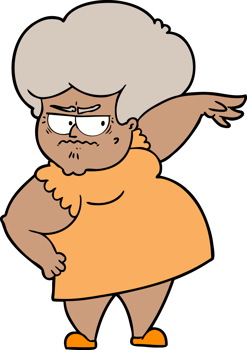cartoon angry old woman png
