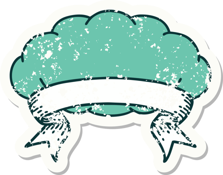grunge sticker with banner of a cloud a grey cloud png