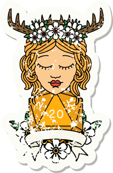 human druid with natural twenty roll illustration png