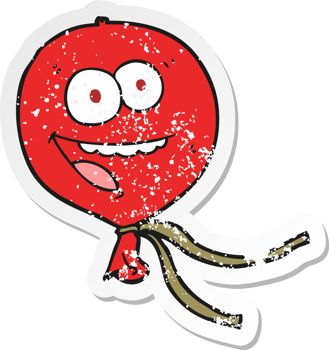 retro distressed sticker of a cartoon balloon png