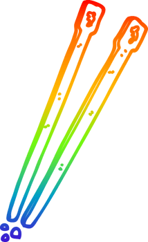 rainbow gradient line drawing cartoon chop sticks png