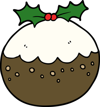 cartoon christmas pudding png