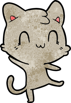 cartoon happy cat drawing png