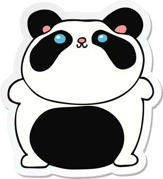 sticker of a cartoon panda png