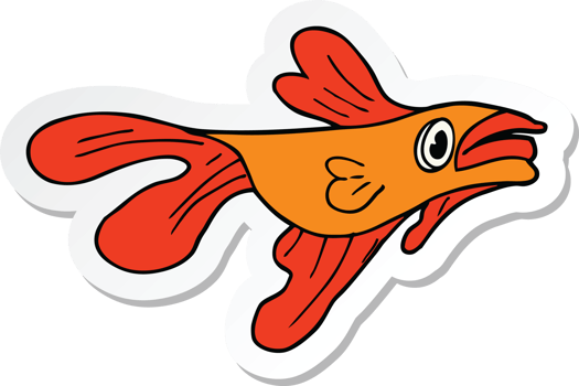 sticker of a cartoon fighting fish png