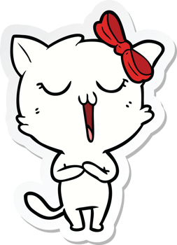 sticker of a cartoon cat png