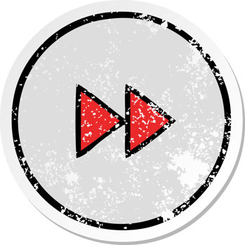 distressed sticker of a cute cartoon fast forward button png