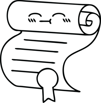 line drawing cartoon of a contract png