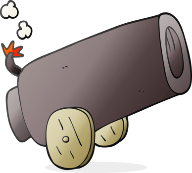 hand drawn cartoon cannon png