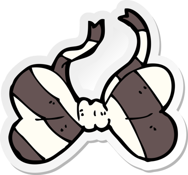 sticker of a cartoon striped bow tie png