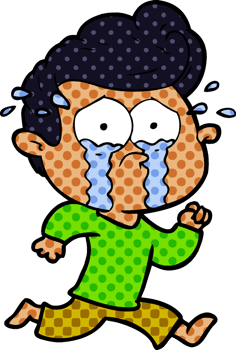 cartoon crying man running png