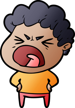 cartoon furious man png