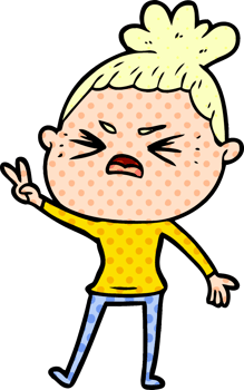 cartoon angry woman png