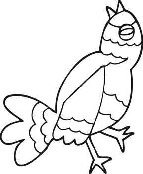black and white cartoon bird png