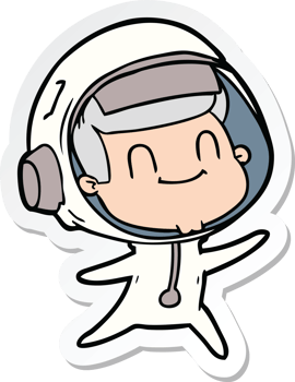 sticker of a happy cartoon astronaut png