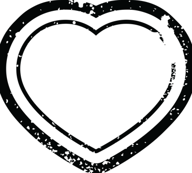 Distressed effect heart symbol graphic   illustration icon png