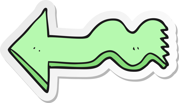 sticker of a cartoon pointing arrow png
