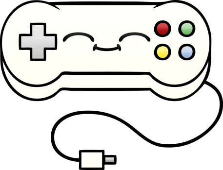 gradient shaded cartoon of a game controller png