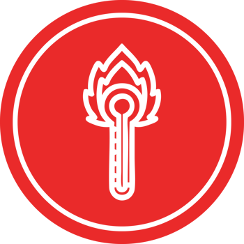 flaming thermometer circular icon symbol png