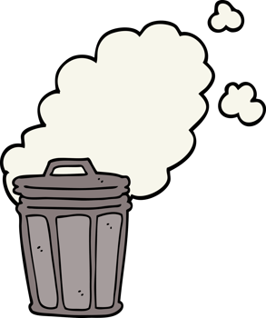 cartoon stinky garbage can png