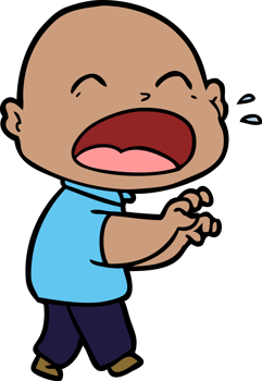 cartoon shouting bald man png